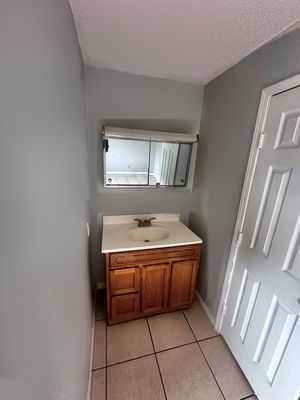 Bathroom vanity in a 1-bedroom New Orleans East home