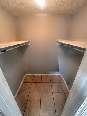 Walk-in closet in a 1-bedroom New Orleans East home